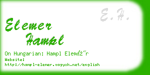 elemer hampl business card